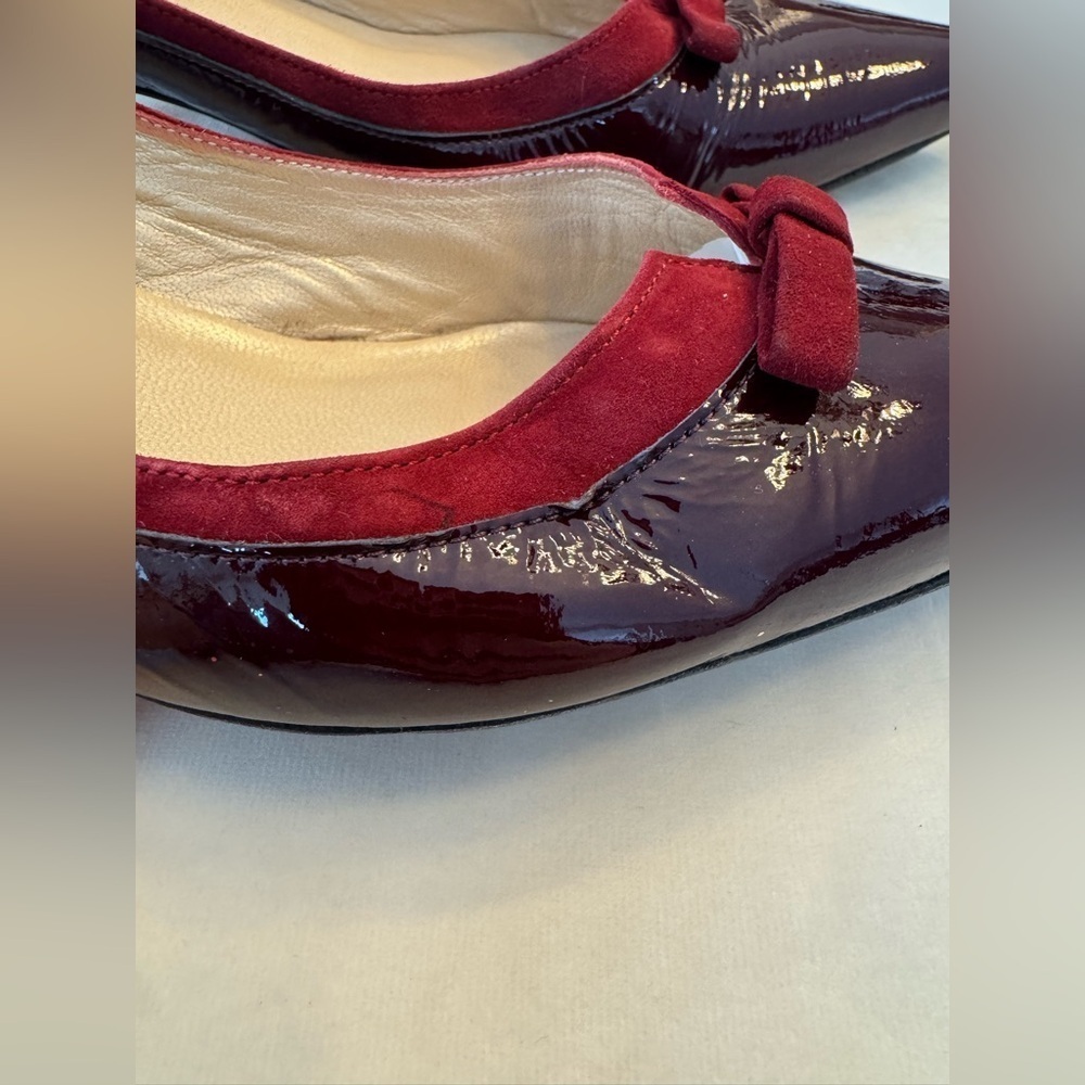 Peter Kaiser Patent Burgundy Kitten Heel Pump with Bow Detail, sz 9 (UK 6.5) - Picture 2 of 14